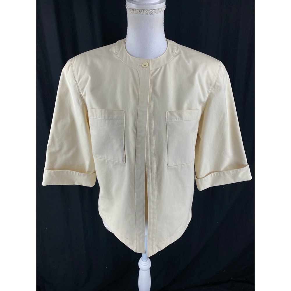 Christian Dior Sportswear Vtg 80s 90s Shrug Short Sleeve One Button Jacket - Picture 3 of 10